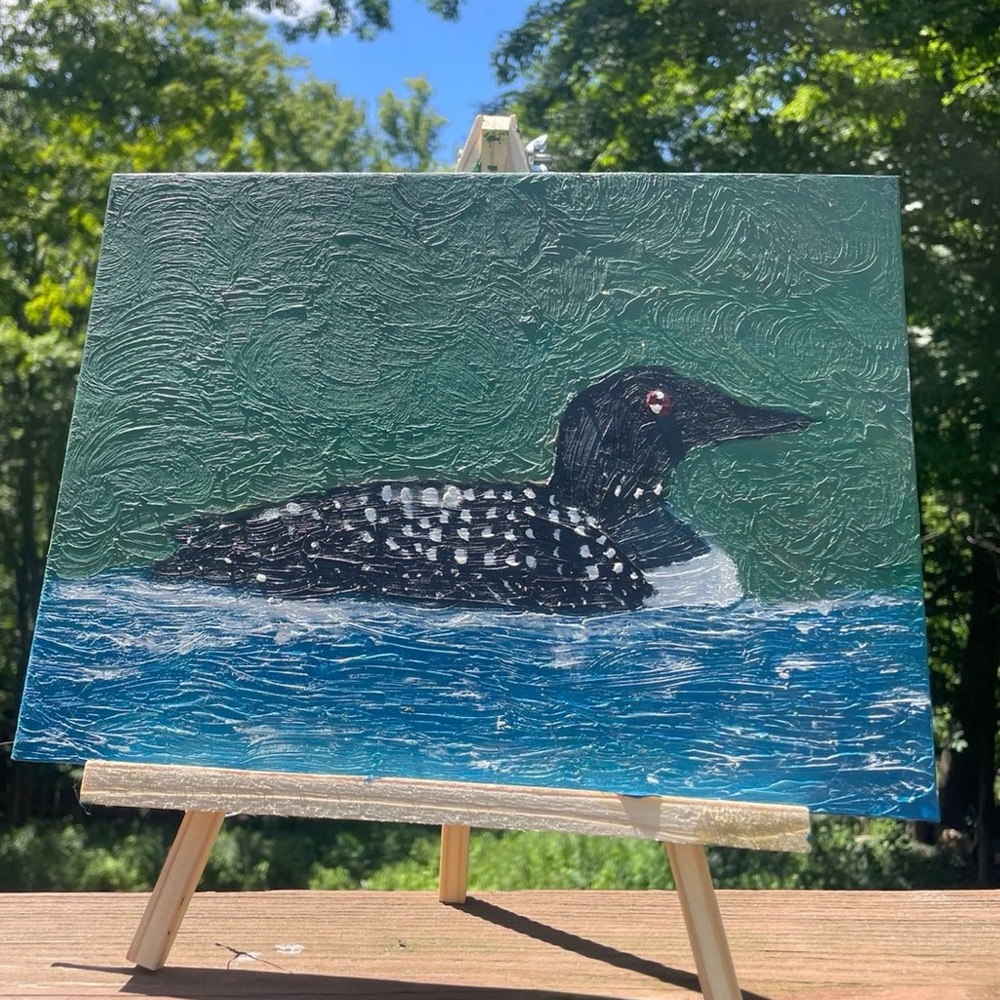 Loon oil painting